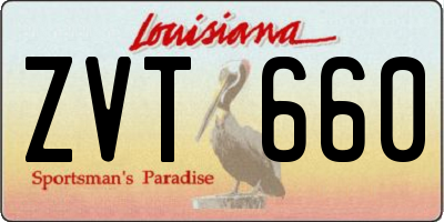 LA license plate ZVT660