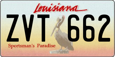 LA license plate ZVT662