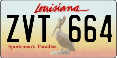 LA license plate ZVT664