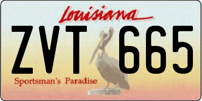 LA license plate ZVT665