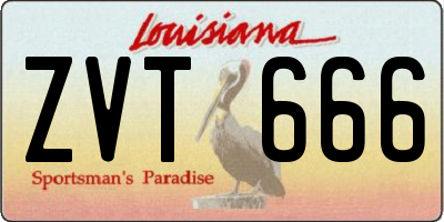 LA license plate ZVT666