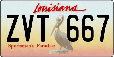 LA license plate ZVT667