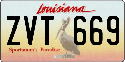 LA license plate ZVT669