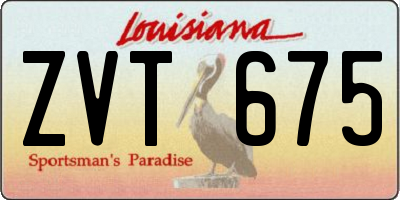 LA license plate ZVT675