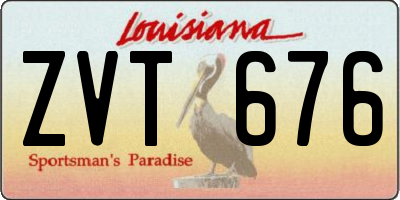 LA license plate ZVT676