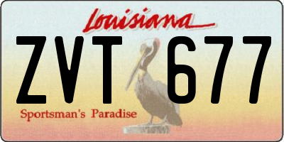 LA license plate ZVT677