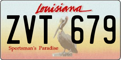 LA license plate ZVT679