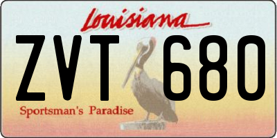 LA license plate ZVT680