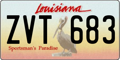 LA license plate ZVT683