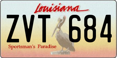 LA license plate ZVT684