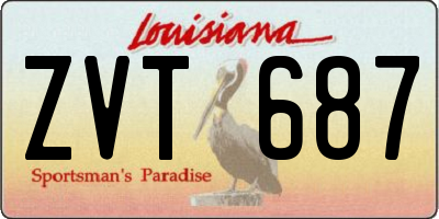 LA license plate ZVT687
