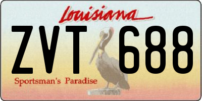 LA license plate ZVT688