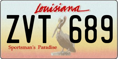 LA license plate ZVT689