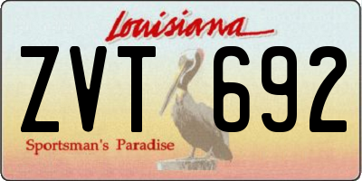LA license plate ZVT692