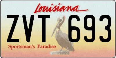 LA license plate ZVT693