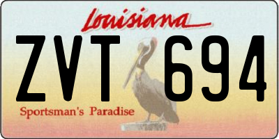 LA license plate ZVT694