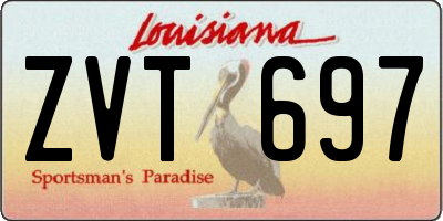 LA license plate ZVT697