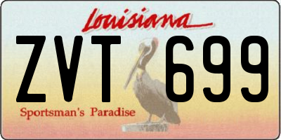 LA license plate ZVT699