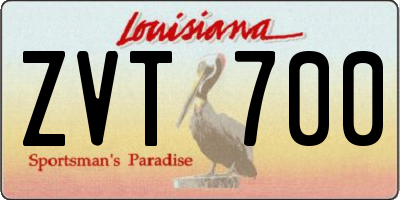 LA license plate ZVT700