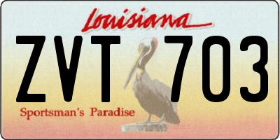 LA license plate ZVT703