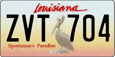 LA license plate ZVT704