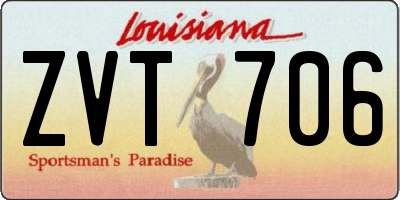 LA license plate ZVT706