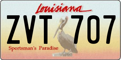 LA license plate ZVT707