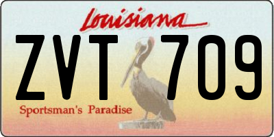 LA license plate ZVT709