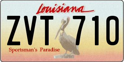 LA license plate ZVT710