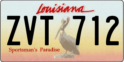 LA license plate ZVT712