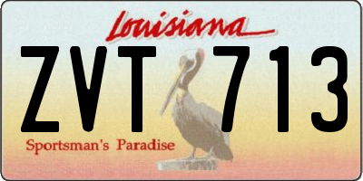 LA license plate ZVT713