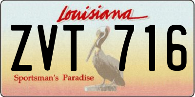 LA license plate ZVT716