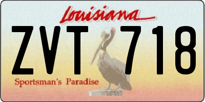 LA license plate ZVT718