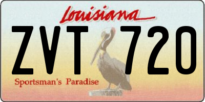 LA license plate ZVT720