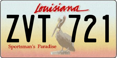 LA license plate ZVT721