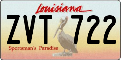 LA license plate ZVT722