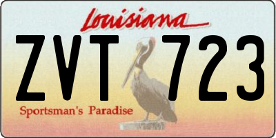 LA license plate ZVT723