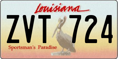 LA license plate ZVT724