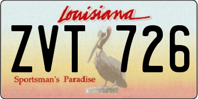 LA license plate ZVT726