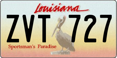 LA license plate ZVT727