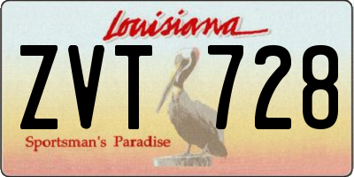 LA license plate ZVT728