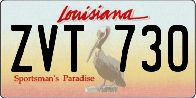 LA license plate ZVT730