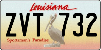 LA license plate ZVT732
