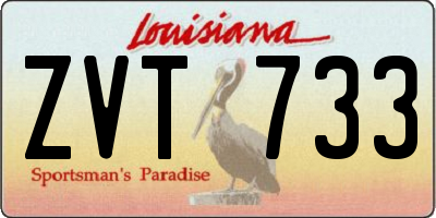 LA license plate ZVT733