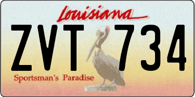 LA license plate ZVT734