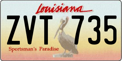 LA license plate ZVT735