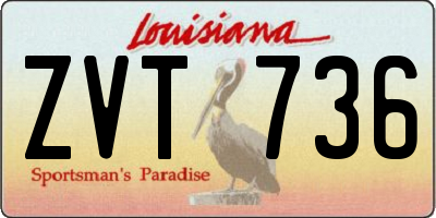LA license plate ZVT736