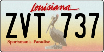 LA license plate ZVT737