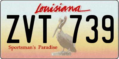 LA license plate ZVT739