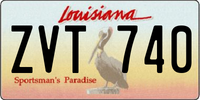 LA license plate ZVT740